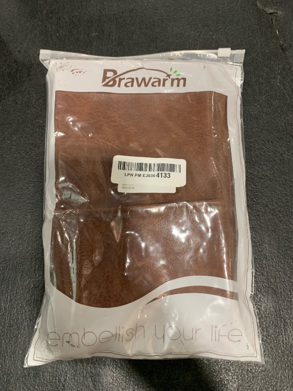 Photo 1 of BRAWARM Dark Brown Leather Throw Pillow Covers 12 X 20 Inches - Faux Leather Lumbar Pillow Cover with Piping, Hand Stitched Leather Throw Pillow for Couch Sofa Bed Living Room Home Decorative