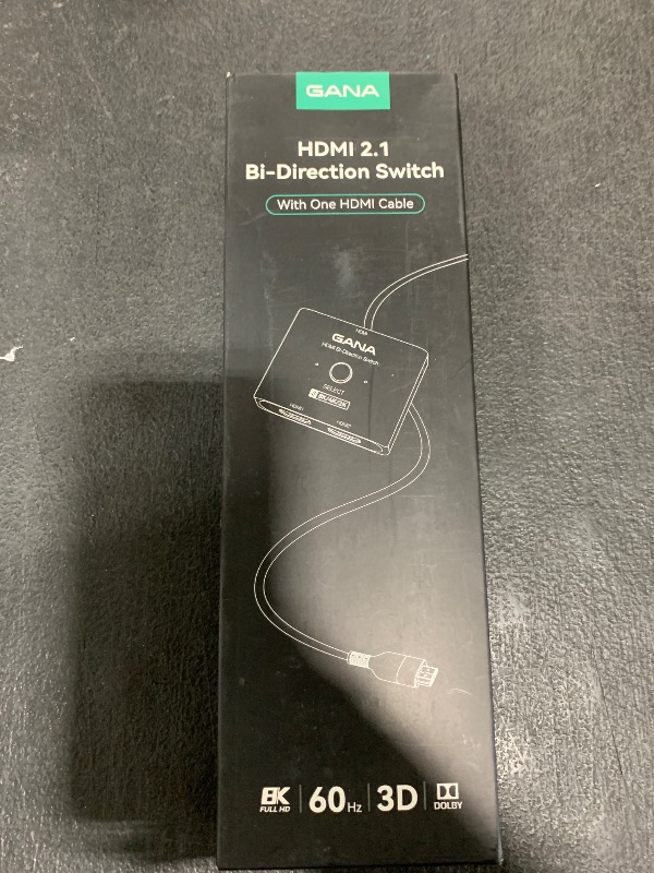 Photo 1 of GANA HDMI 2.1 Switch, Ultra HD 8K Bi-Directional HDMI Splitter Switcher Support 4K@120Hz, 8K@60Hz?with 4.9FT HDMI Cable?, Aluminum HDMI Selector for PS5/PS4, Xbox, Roku, TV, Fire Stick