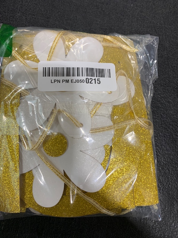 Photo 1 of Happy Mother's Day Banner Set Decoration for Mother's Day Party Decorations Backdrop Garland for Mom Glitter Garland Photo Props (Gold Letter Multi White Daisy)