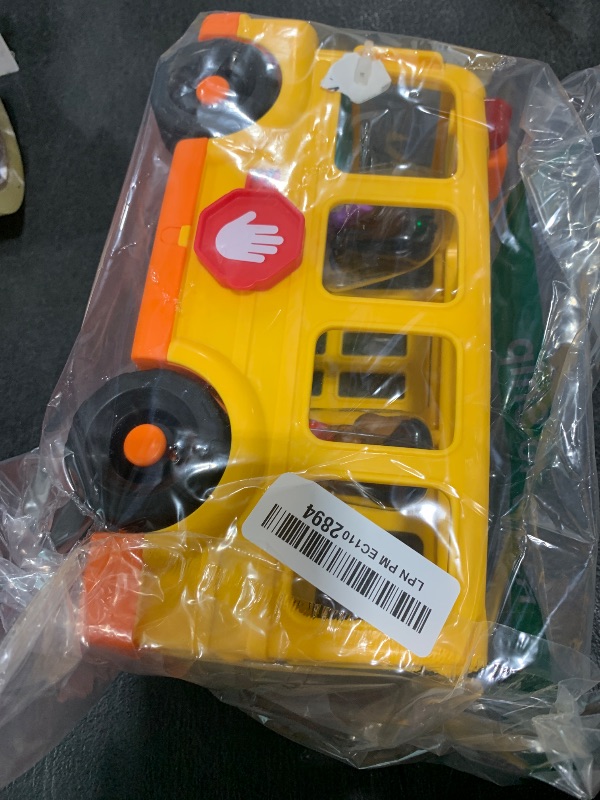 Photo 1 of Fisher-Price Little People Toddler Toy School Bus Musical Push-Along Vehicle with 2 Figures for Pretend Play Ages 1+ Years