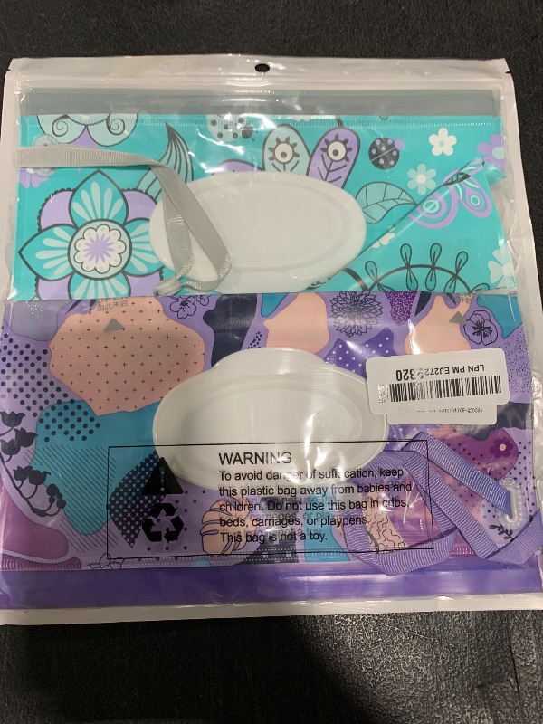 Photo 1 of FEBSNOW 2 Pack Baby Wipe Dispenser, Reusable Portable Wipe Holder, Baby Wipes Container, Travel Baby Wipes, Refillable Wet Wipe Pouch (Floral)