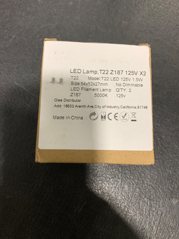 Photo 1 of QLEE Led Filament Light 1.5w Z187 Microwave Bulb 125v 20w Equivalent Incandescent Lamps for Galanz Refrigerator Microwave Oven Electrical Range Hood Indicator Light (2 Pack, Z187 Base,5000K)