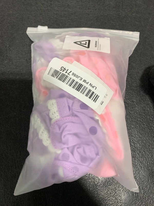 Photo 1 of 2 Pieces Washable Female Diapers with Suspender Comfort Reusable Doggy Diapers Reusable Puppy Sanitary Panties Dog Underwear Diaper for Small Girl Dogs in Period Heat (Pink&Purple,L)