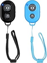 Photo 1 of Wireless Camera Remote Shutter for Smartphones (2 Pack), Zttopo Wireless Phone Camera Remote Control Compatible with iPhone/Android Cell Phone - Wrist Strap Included Black&Blue