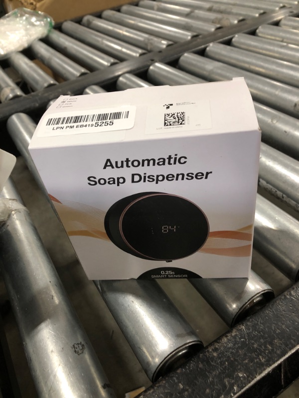 Photo 1 of Automatic Soap Dispenser Liquid Bathroom: Wall Mount Rechargeable Touchless Adjustable Auto Smart Electric Plastic White Soap Dispenser with Clock - Kitchen - Hand Dish Lotion Couple Kids