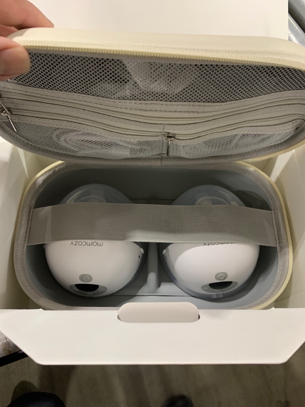 Photo 1 of Momcozy M5 Hands-Free Wearable Breast Pump, Double-Sealed Flange for Baby-Like Comfort, 3 Modes & 9 Suction Levels, Portable Electric Pump – 24mm, 2-Pack Quill Gray