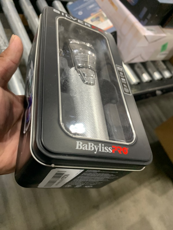Photo 1 of BaBylissPRO SILVERX+ Professional Barber Cord/Cordless Hair Clippers for Men, All Metal, Lithium Battery with 3-Hour Runtime, Silver