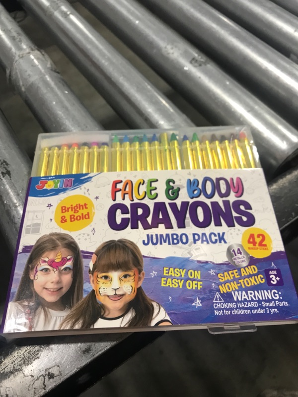 Photo 1 of 42PCS Face and Body Paint Crayons, Face Painting Kit Safe and Non-Toxic Ultimate Party Pack Including 14 Metallic Colors for Birthday Makeup Party Supplies, Festivals, Gifts for Kids Girls Boys