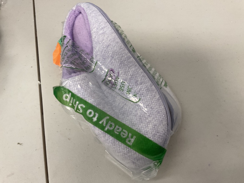 Photo 2 of DL Womens Memory Foam Slippers, Cozy Slip on House Slippers For Women Indoor Outdoor, Comfy Women's Bedroom Slippers Warm Soft Flannel Lining Home Slippers Size 5-6 Purple