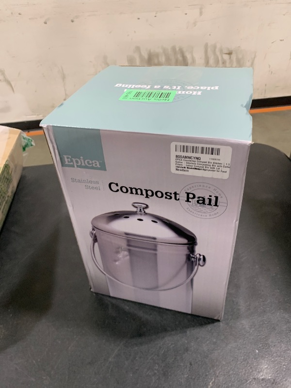 Photo 1 of EPICA Countertop Compost Bin Kitchen | 1.3 Gallon | Odorless Composting Bin with Carbon Filters | Indoor Compost Bin with Lid | Stainless Steel Kitchen Composter for Food Scraps & Waste Recycling