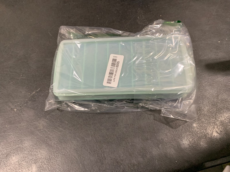 Photo 1 of Eaasty 2 Pieces Breastmilk Storage Container Baby Food Milk Silicone Freezer Trays with Lid Breastmilk Freezer Tray Organizer Ice Trays Silicone Storage Bag Tray 10-1 oz Bars(Green)