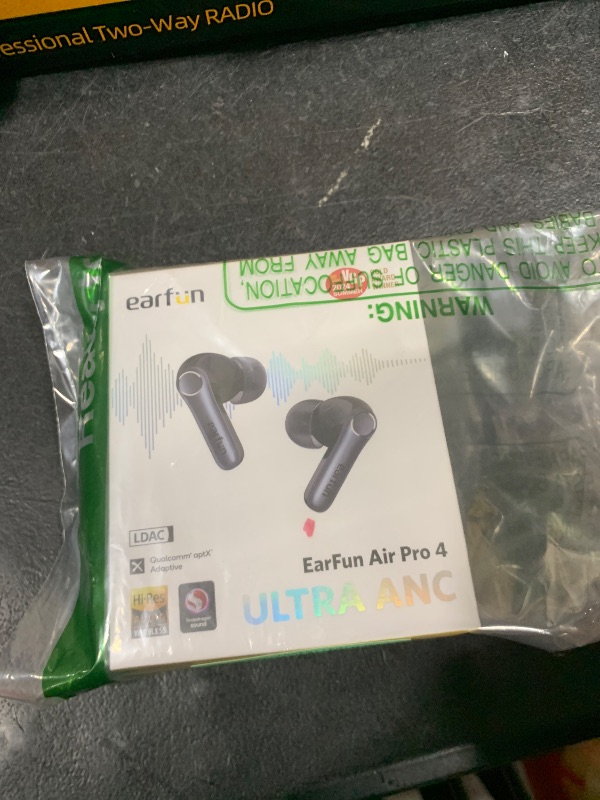 Photo 1 of EarFun Air Pro 4 Adaptive Hybrid Noise Canceling Wireless Earbuds, Qualcomm Snapdragon Sound, aptX™ Lossless, 6 Mics AI CVC 8.0 Call, LDAC Hi-Res Audio, 52H Playtime, Bluetooth 5.4, in-Ear Detection