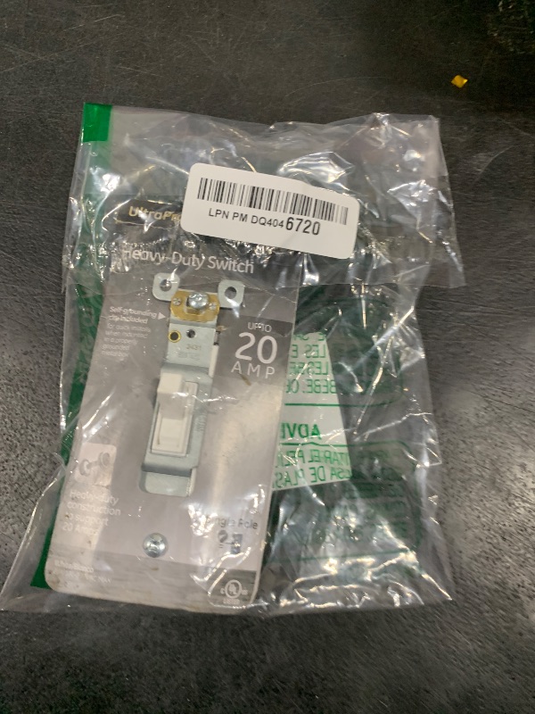 Photo 1 of GE Heavy-Duty, Single Pole, In-Wall, Light, Fan, One Switch Circuits, Self-grounding Clip, Easy to Install, 20A/120V AC, UL Listed, White, 42160