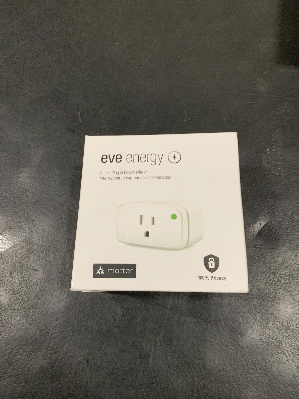 Photo 1 of Eve Energy (Matter) - Smart Plug, App and Voice Control, 100% Privacy, Matter Over Thread, Works with Apple Home, Alexa, Google Home, SmartThings