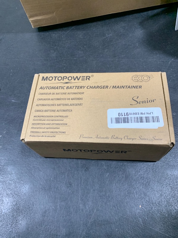 Photo 1 of MOTOPOWER MP00206A 12V 1.5Amp Automatic Battery Charger, Battery Maintainer for Cars, Motorcycles, ATVs, RVs, Powersports, Boat and More