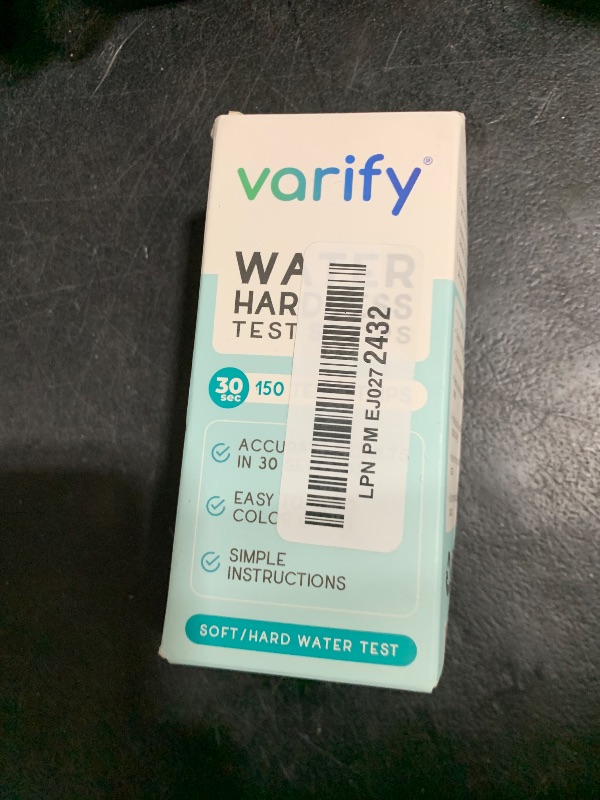 Photo 1 of Varify Water Hardness Test Kit - Water Testing Kit for Home, Drinking, Well, Spa, Swimming Pool, Softener, Dishwasher & More - Hard Water Test Strips for Calcium, Magnesium etc (0-425 pmm, 150 Strips)