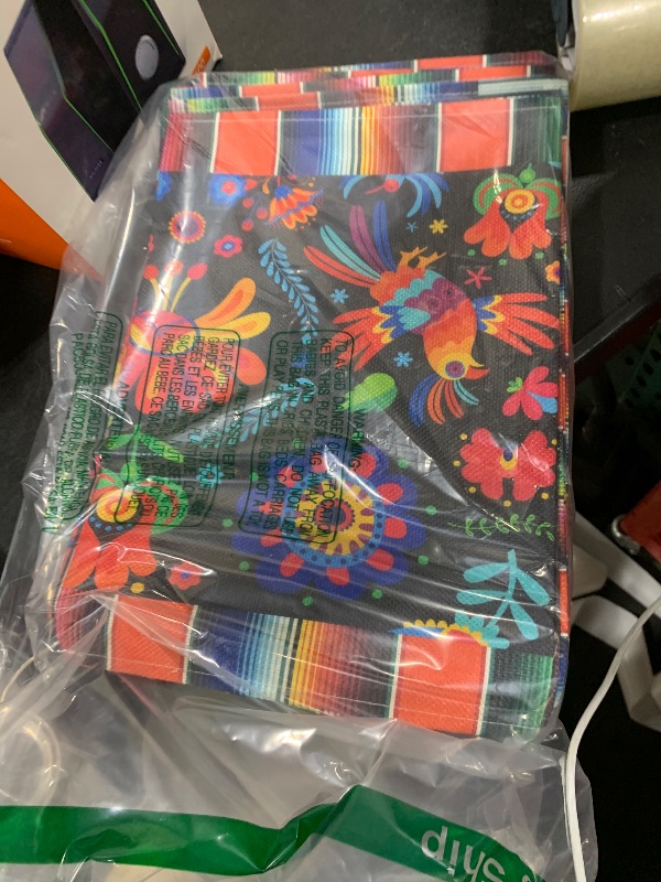 Photo 1 of Lonfliness Linen Mexican Fiesta Table Runner 12 Pack 72×13in Long Cinco de Mayo Farmhouse Runner Dia De Los Muertos Runners Kitchen Dining Home Table Decoration Day of The Dead Decor and Supplies