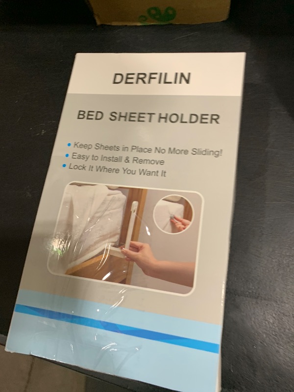 Photo 1 of DERFILIN 4PCS Bed Sheet Holder Clips, Lock Fitted Sheet Holder, Fits Mattresses >15 cm (6"), Bed Accessories Keep Sheets Firm & Tight, Non-Slip, Tight-Grip Design, Easy to Install & Remove