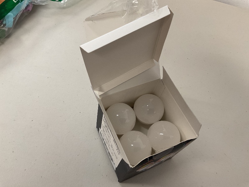 Photo 1 of A15 LED Smart Bulb, 5W=40W,Compatible with Alexa, Google Assistant, E12 Base, Dimmable, 2.4G WiFi ONLY, RGB Color Changing, Tunable White 2700K-6500K, Globe Shape, G45 Ceiling Fan Light Bulbs 4 Pack