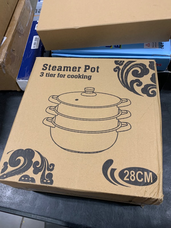 Photo 1 of Steamer Pot for Cooking 11 inch, Steamer Pots 3-tier Multipurpose Stainless Steel Steam Pot Cookware with Handle for Vegetable