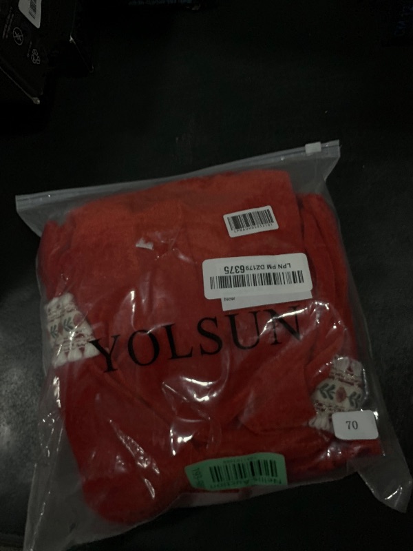 Photo 1 of Yolsun Little Red Riding Hood Cloak Costume, Adult Velvet Cape with Hood - Halloween & Christmas (Red, 70cm/27.5inches)