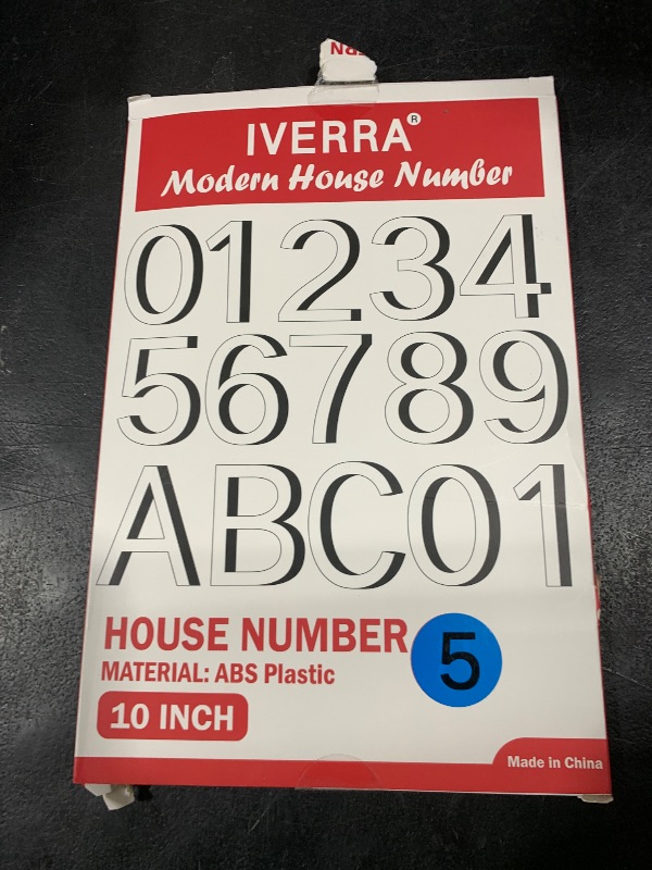 Photo 1 of IVERRA 10 Inch Black House Numbers for Outside, Large Floating Home Address Numbers, Modern Outdoor House Number for Wall Street Garage Gate (5)