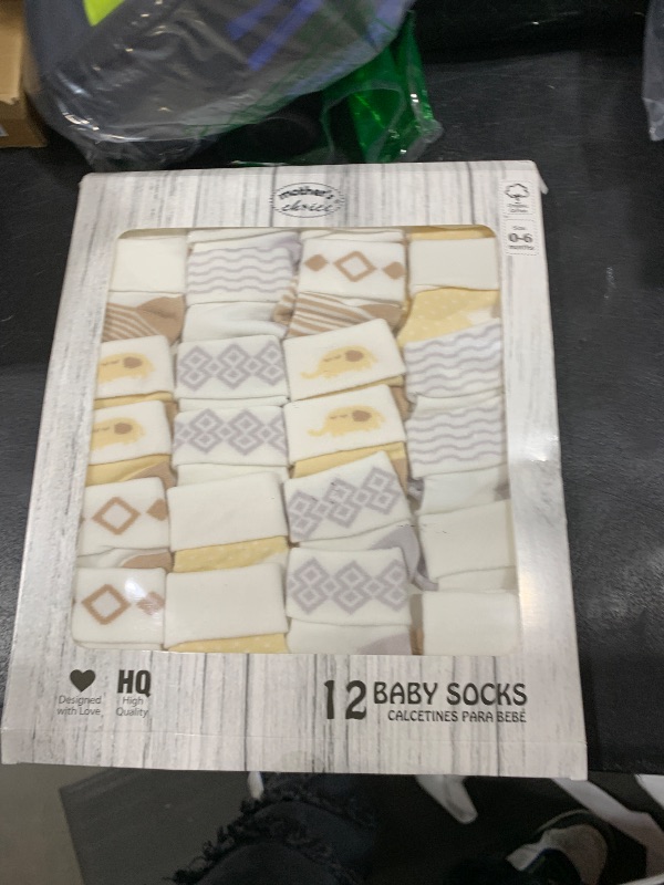 Photo 1 of Mother's Choice Organic Cotton Baby Socks, 12 Pairs, Unisex 0-6 Months - Soft, Hypoallergenic Newborn & Infant Socks - Baby Girl & Boy Gifts, (12Pcs, Brown)