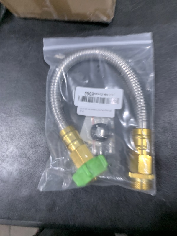 Photo 1 of SKYWARD 304 Stainless Steel Short Garden Hose 1 ft with Female to Male Metal Connector, Anti-Leakage, Flexible & Lightweight Kink Free Water Hose, Easy to Use & Store (1ft)