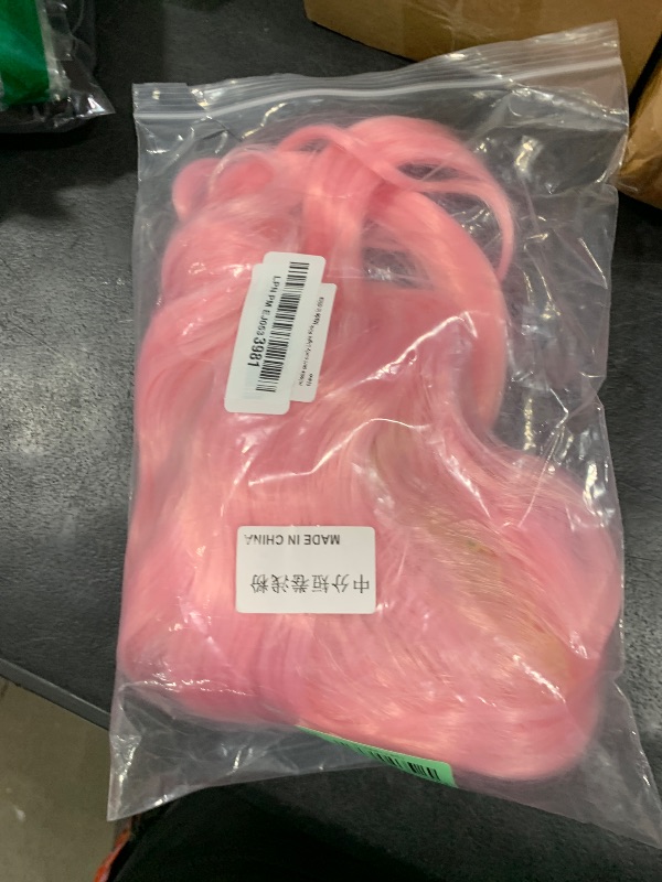 Photo 1 of eNilecor Pink Bob Wig, Light Pink 14 Inch Synthetic Wig - Short Curly Wavy, Natural Heat Resistant