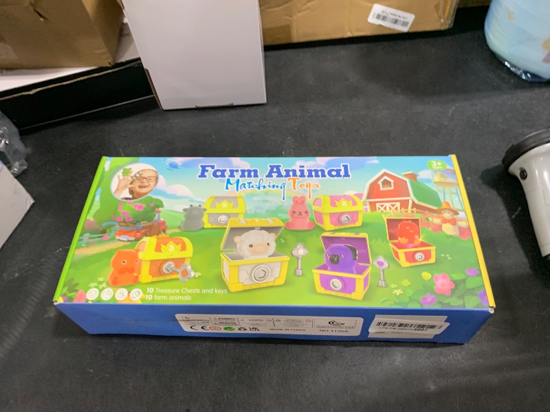 Photo 1 of Montessori Sensory Learning Toys for 1 2 3 Year Old Toddlers, 30 PCS Surprise Farm Animal Toys with Keys Counting, Matching & Sorting Kids Fine Motor Skill Games, Preschool Christmas Birthday Gift
