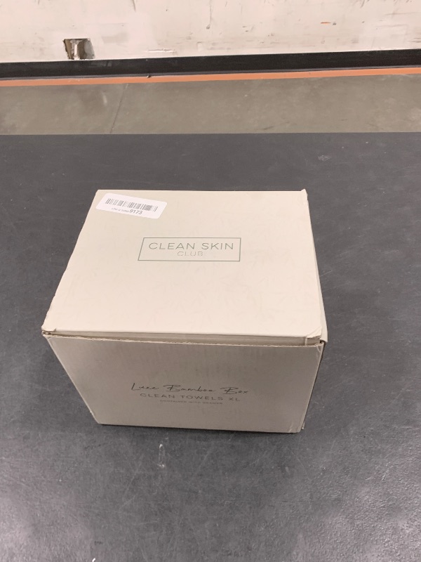Photo 1 of Clean Skin Club Luxe Bamboo Box with Drawer & Towels XL, Face Towel, Disposable Makeup Remover Dry Wipes, Facial Wash (Bamboo Container Drawer)