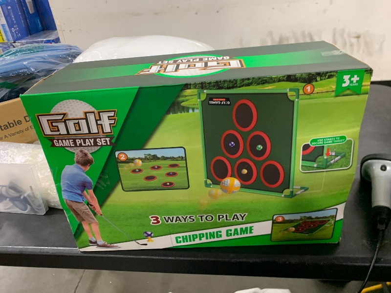 Photo 1 of IGRL Golf Chipping Cornhole Set - 20 Velcro Balls, Putting Mat, Putter and Carrying Bag - Target Games for Golfers, Fathers, Indoor Outdoor Backyard