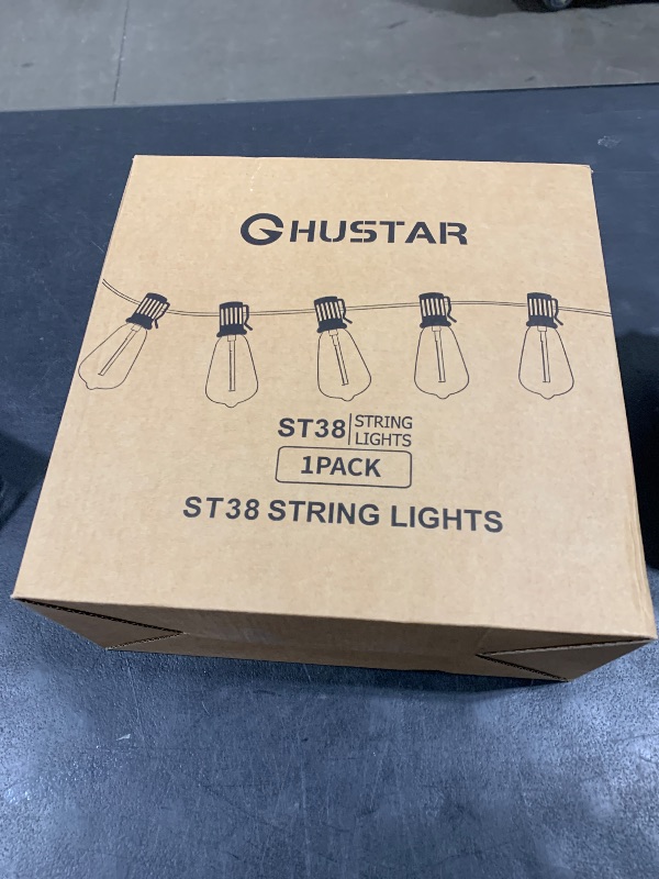 Photo 1 of 100 FT Solar String Lights Outdoor Waterproof with Remote & USB Port, Solar Power Patio Hanging Lights with Dimmer, Shatterproof LED Edison Bulb Outdoor String Lights for Outside Cafe Yard Fence