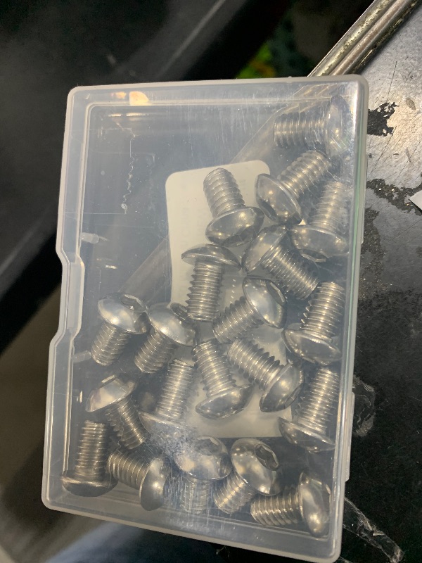 Photo 1 of 5/16-18 x 1/2" Button Head Socket Cap Screws, 304 Stainless Steel 18-8, Bright Finish, Coarse Thread Fully Threaded, Allen Hex Drive, 20 PCS