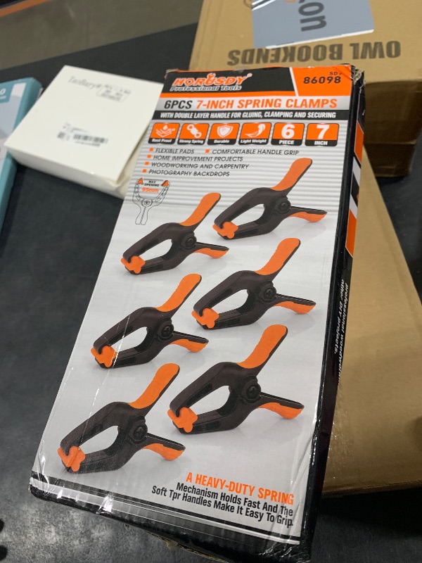 Photo 1 of HORUSDY 6-Pack Spring Clamps Heavy Duty, 7-inch Large Plastic Clamps for Crafts with 3.7 Inch Jaw Opening for DIY, Gluing, Clamping and Securing