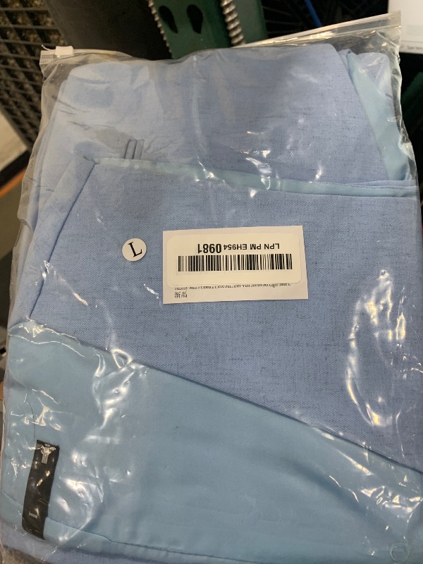 Photo 1 of Tiefony Men's Linen 2 Piece Suit Slim Fit Wedding Groom Groomsmen Summer Vest Shorts Set Light Blue L