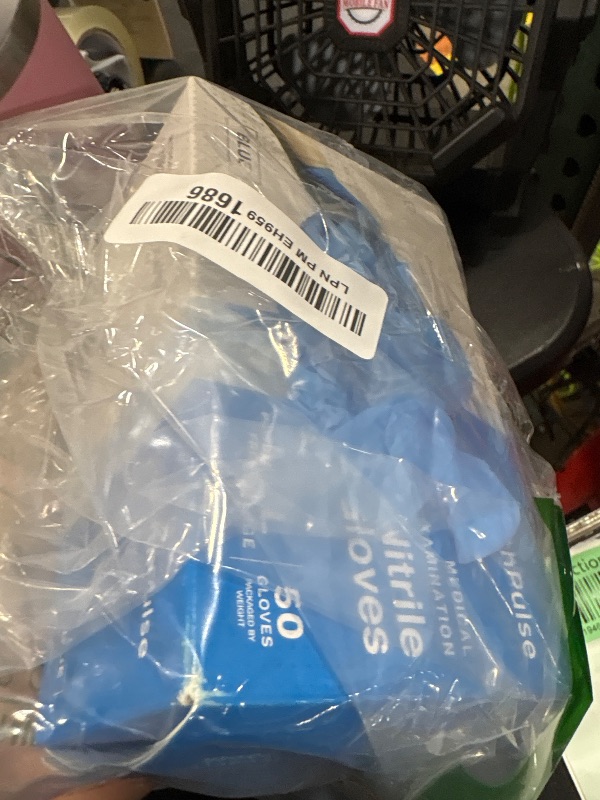 Photo 1 of Blue Gloves Disposable Latex Free Large, 50 Count - Medical and Dental Grade Surgical Gloves - Powder Free Nitrile Gloves Large - 3 Mil Thickness