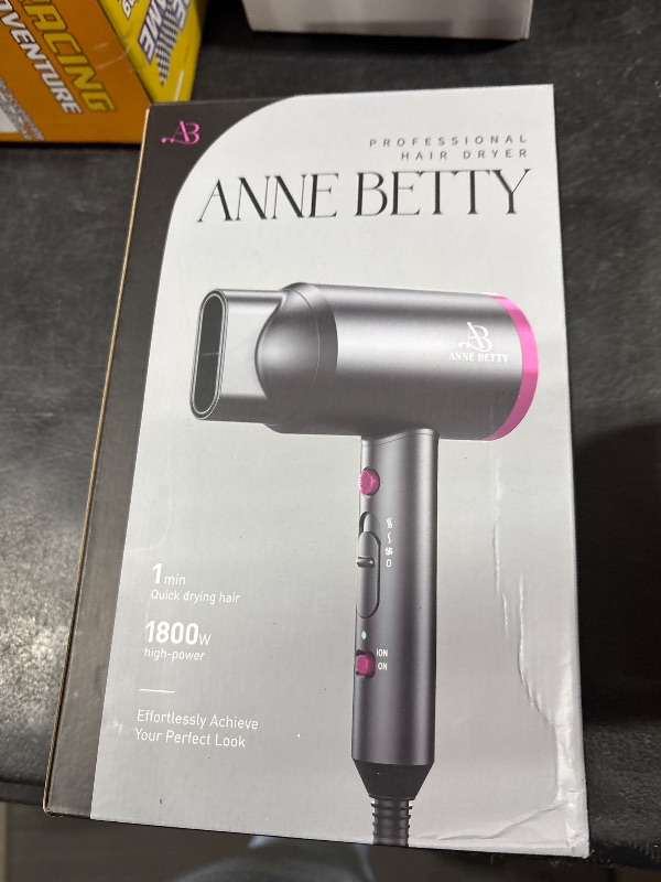 Photo 1 of ANNE BETTY Ionic Hair Dryer with Diffuser, Powerful 1800W Blow Dryer for Women & Men, Fast-Drying Hair Dryer with Nozzle for Home, Salon, Travel