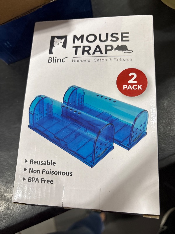 Photo 1 of Humane Mouse Trap | Catch and Release Mouse Traps That Work | Mice Trap No Kill for mice/Rodent Pet Safe (Dog/Cat) Best Indoor/Outdoor Mousetrap Catcher Non Killer Small Capture Cage (Blue)