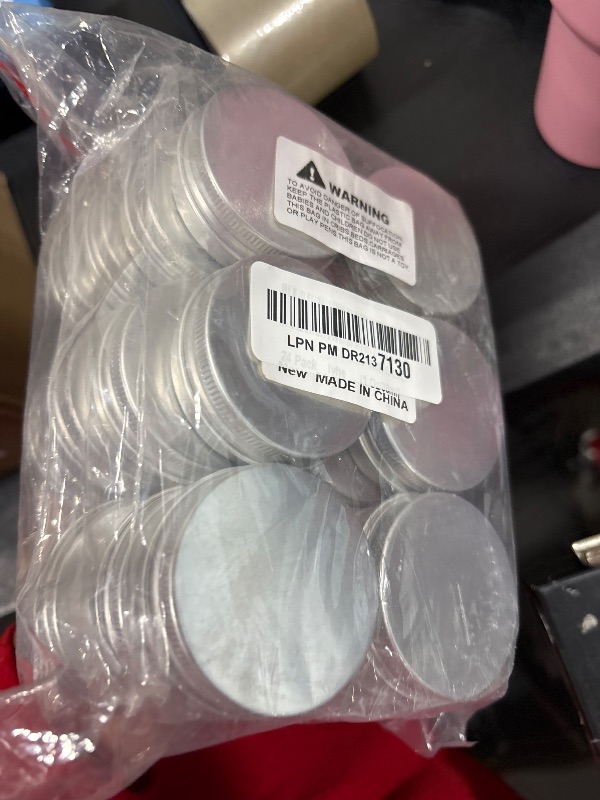Photo 1 of 24 Pack (1 Oz/30ml) Screw Top Round Aluminum Tin Cans, Metal Tin Storage Jar Containers with Screw Cap for Lip Balm, Cosmetic, Candles, Salve, Make Up, Eye Shadow, Powder, Tea