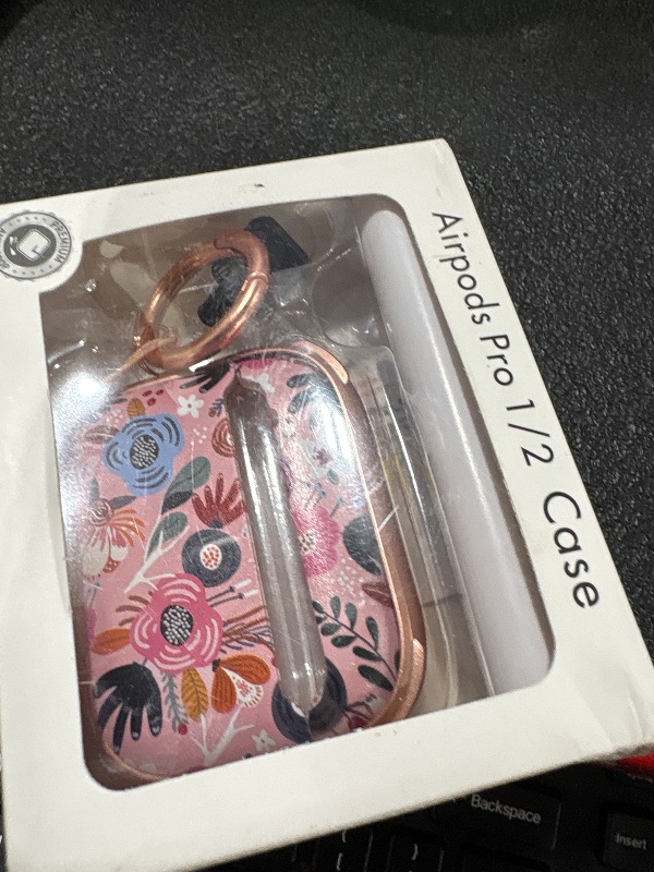 Photo 1 of with Lock for Airpods Pro 2nd/1st Generation Case Cover, Flowers Cute AirPod Pro 2 Case Hard iPod Pro Cases for Women Girls with Cleaner Kit for AirPod Pro Cases (2023 USB-C /2022/2019) - Pink