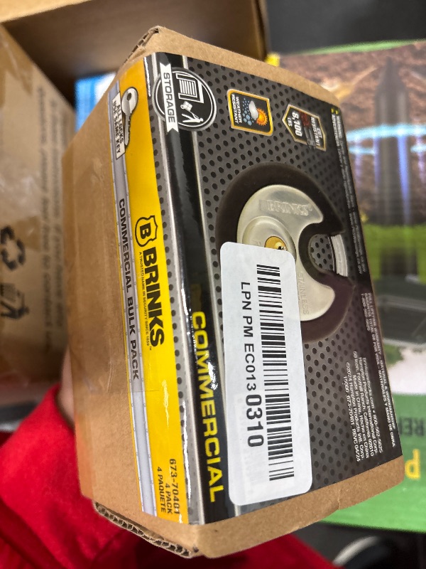 Photo 1 of BRINKS Heavy Duty Padlock with Key - 70mm Discus Keyed Lock for Storage Shed, Garage, Storage Lockers, Sliding Doors, Tool Box, and Cabinets, 4 Pack