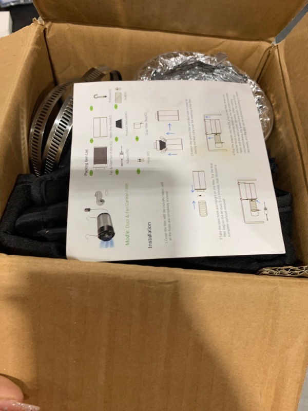 Photo 1 of MELONFARM Air Filtration Kit 4", Built-in 14cm Fan Low Nois Carbon Filter with 12-Speed Controller, 8' Ducting & 6" Vent Cover, Cooling & Ventilation System for Grow Tents, Indoor Gardening
