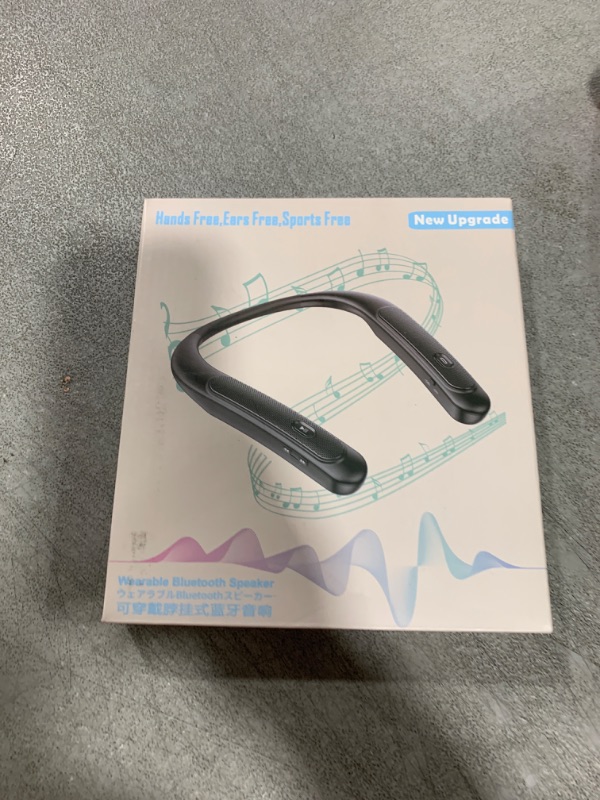 Photo 1 of Twinyarh Neckband Bluetooth Speaker, Wearable Wireless Speaker with Mic,78g Lightweight, 15 Hrs Playtime, Portable Speakers for Home, Office and Outdoors (Black)