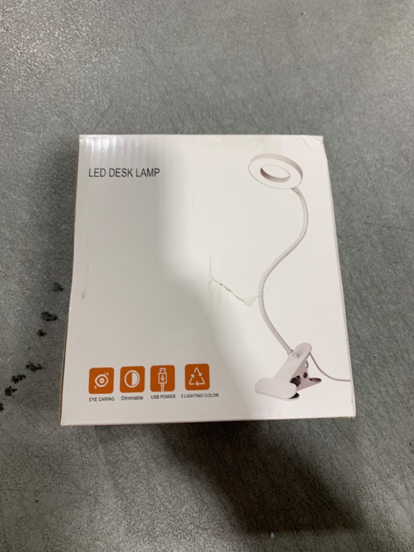 Photo 1 of Woputne Desk Clip on Lamp for Reading Home Office, 10 Dimmable Brightness 3 Modes, Clamp Light for Bed Headboard