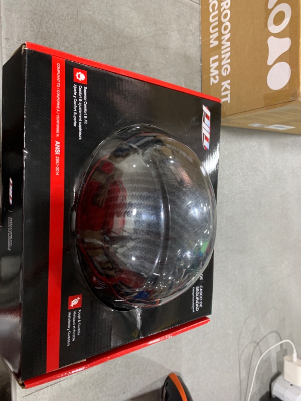Photo 1 of PIP Wolfjaw, Full Brim Smooth Dome Hard Hat with Glossy Carbon Fiber Shell, 8-Point Riveted Textile Suspension, Wheel-Ratchet Adjustment, Black (280-HP1471R-11)
