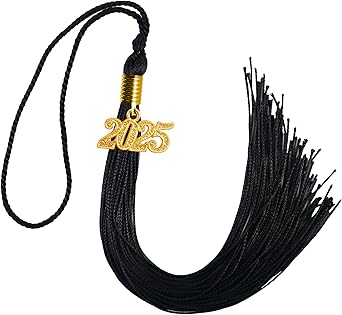 Photo 1 of GraduationMall Single Color Graduation Tassel with 2025 Year Charm 9" Black