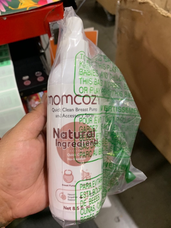 Photo 1 of Momcozy Portable Breast Pump Cleaning Spray, Effective Milk Fat Removal & Residue-Free, Natural Grapefruit Scent, Pump Spray for Breast Pump or Accessories, and Other Baby Products, 8.5 Fl Oz