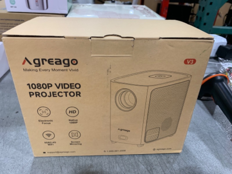 Photo 1 of [Electric Focus]Projector with WiFi and Bluetooth, Native 1080P 15,000 Lumens 4K Supported, Agreago Outdoor Movie Projector for Home Theater UP to 300", for iOS/Android/Laptop/TV Stick/HDMI/USB