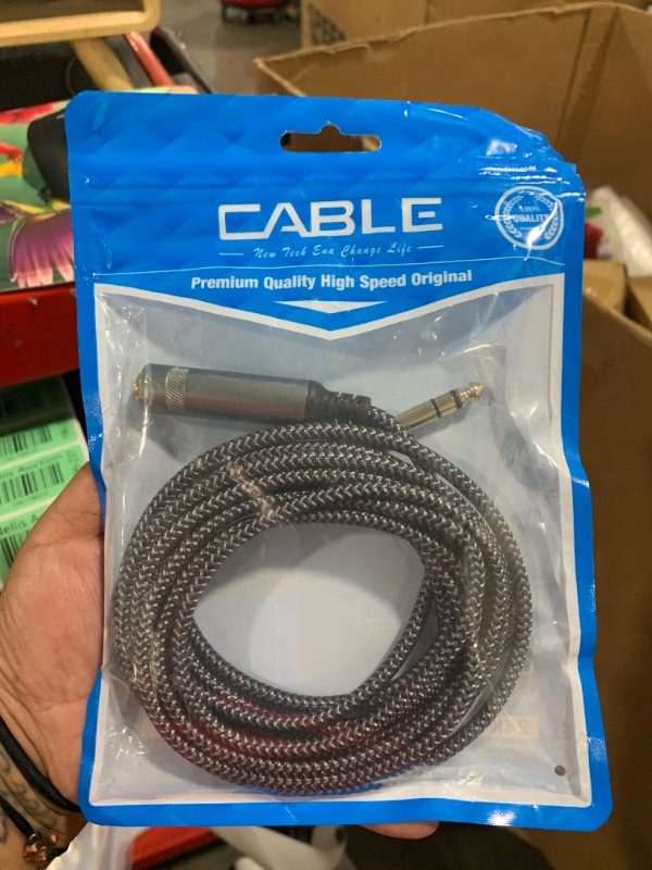 Photo 1 of GOSYSONG 1/4 inch Extension Cable 10ft, 1/4" Male to Female Stereo Headphone Guitar Cable
